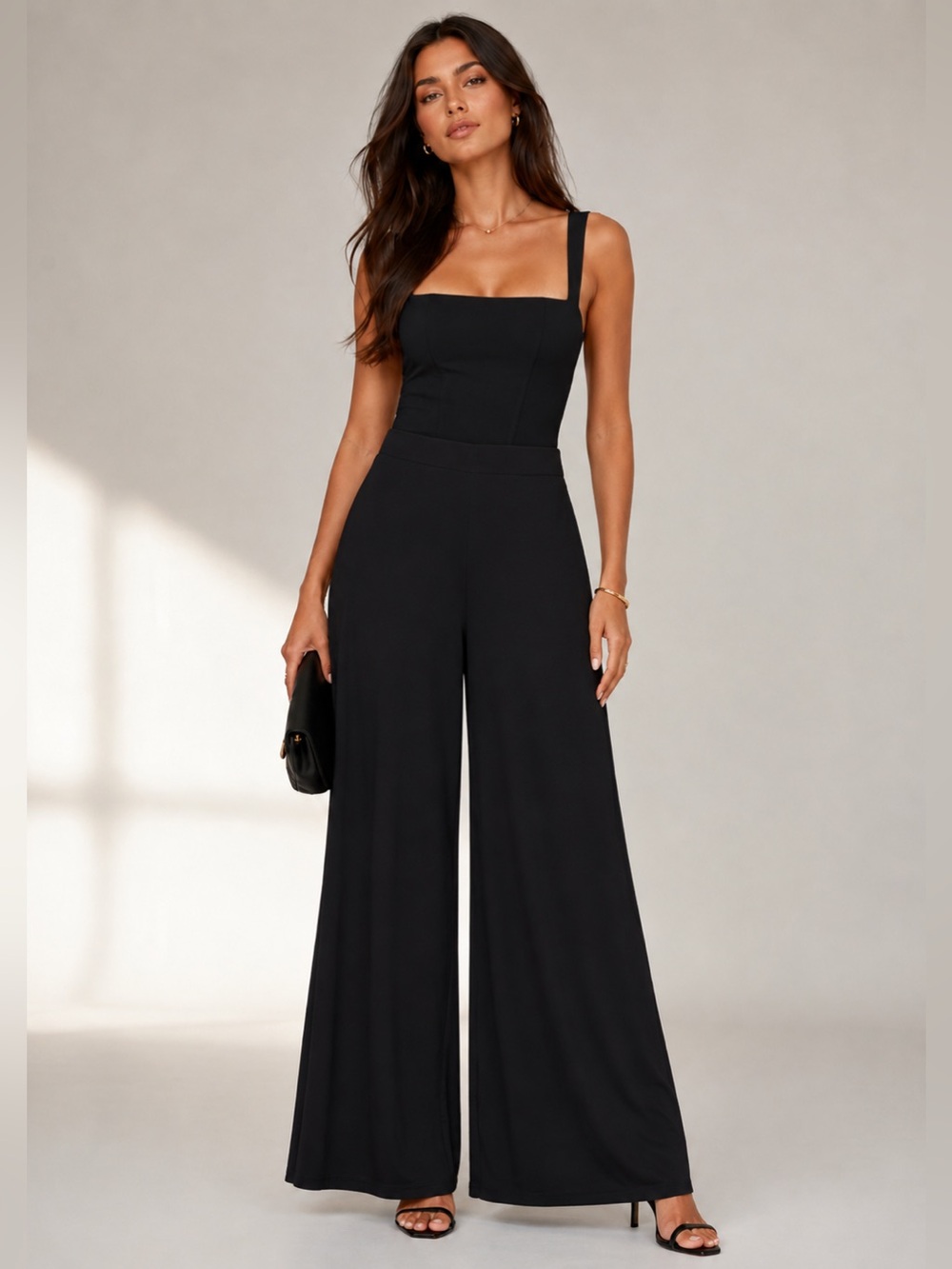 NWT High-Waist Wide-Leg Pants - Black